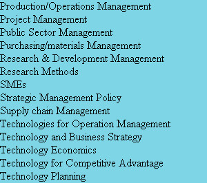 Production/Operations Management
Project Management
Public Sector Management
Purchasing/materials...
